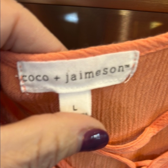 Orange Cropped‎ Camisole with Ruffled Lace - Picture 3 of 5